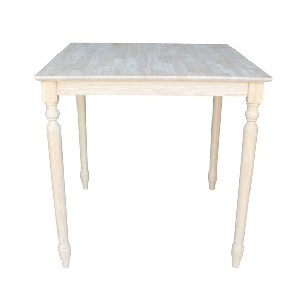 International Concepts Square Solid Wood Top Table, Turned Legs, Unfinished, 36 W, 36 L, 36 in H, Wood, Unfinished K-3636-336T - main